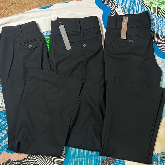 🔥 NWT LOT OF 3 LOFT WOMEN COTTON WORK BUSINESS TROUSERS 2 WIDE 1 PENCIL - Picture 15 of 16